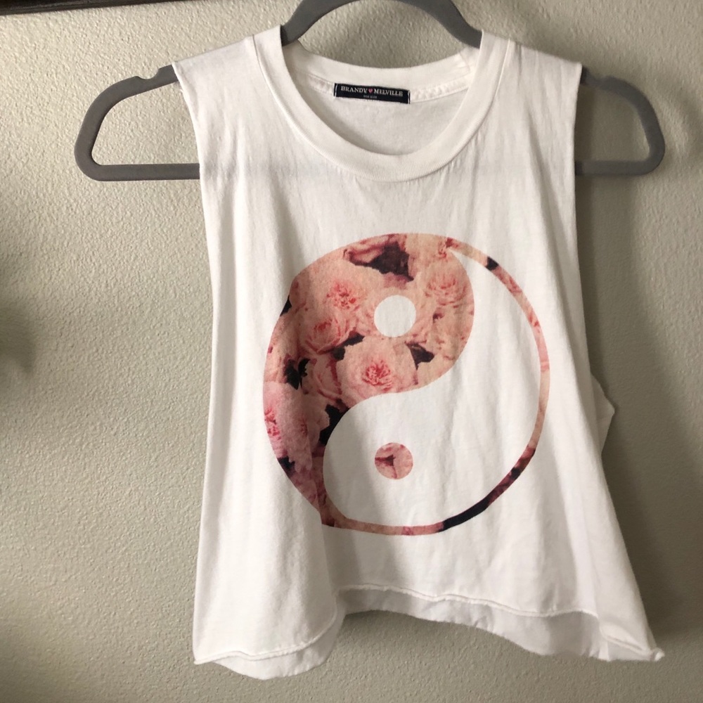 Brandy Melville floral yin yang tank